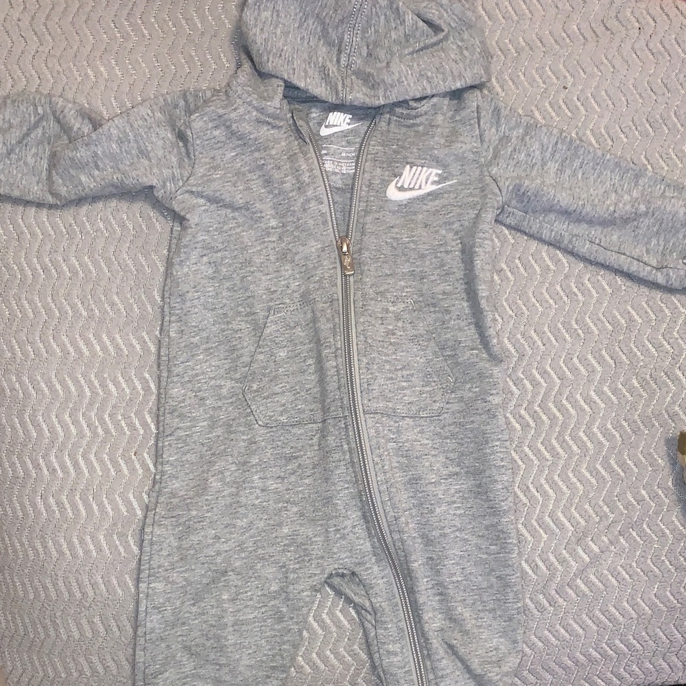 Nike Heather Gray Kids Footie One Piece